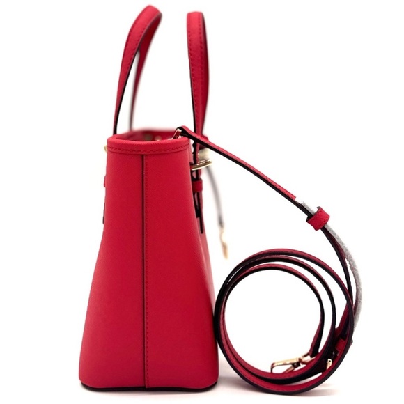Michael Kors Jet Set Travel Extra-Small Top Zip Tote Bag Red - Picture 5 of 11